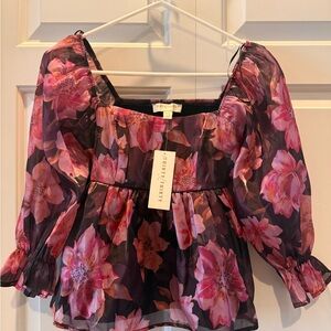 NWT Thirty Thirty Babydoll Long Sleeve Blouse